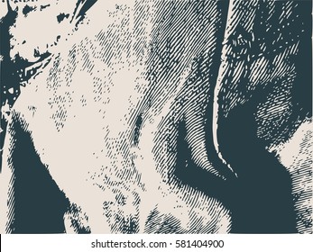Distress Overlay Background. Retro Empty Design Element. Grunge Fiber Texture. Grainy texture of weaving fabric.
