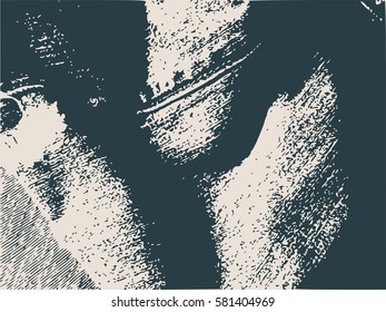 Distress Overlay Background. Retro Empty Design Element. Grunge Fiber Texture. Grainy texture of weaving fabric.