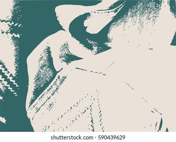 Distress Overlay Background. Retro Empty Design Element. Grunge Fiber Texture. Grainy texture of weaving fabric.