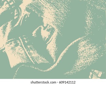 Distress Overlay Background. Retro Empty Design Element. Grunge Fiber Texture. Grainy texture of weaving fabric.