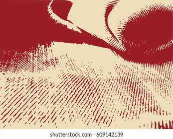 Distress Overlay Background. Retro Empty Design Element. Grunge Fiber Texture. Grainy texture of weaving fabric.