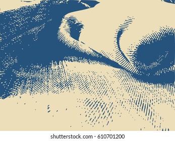 Distress Overlay Background. Retro Empty Design Element. Grunge Fiber Texture. Grainy texture of weaving fabric.