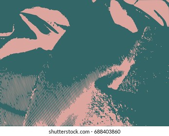Distress Overlay Background. Retro Empty Design Element. Grunge Fiber Texture. Grainy texture of weaving fabric.