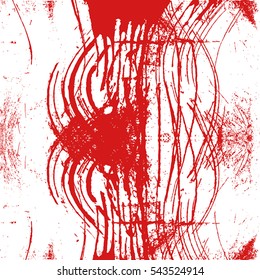 Distress Overlay Drip Dirty Paint Red Color Texture For Your Design. EPS10 vector.