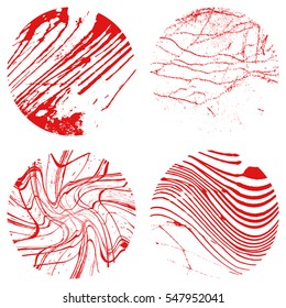 Distress Overlay Drip Dirty Paint Red Color Set Texture For Your Design. EPS10 vector.