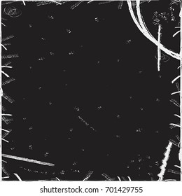 Distress overlay Frame texture. Grunge border artistic design element. Aged used background. EPS10 vector.