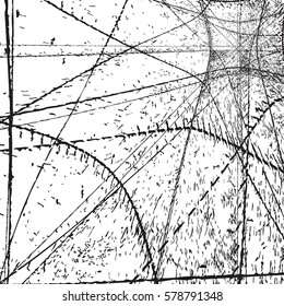 Distress overlay grid web texture. Grunge net empty background. Urban grainy Creative black cover element. EPS10 vector.
