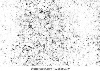 Distress overlay grunge black and white concrete texture. Vector EPS 8. Abstract background of old wall.