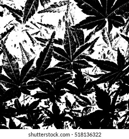 Distress overlay maple leaves texture for your design. EPS10 vector.