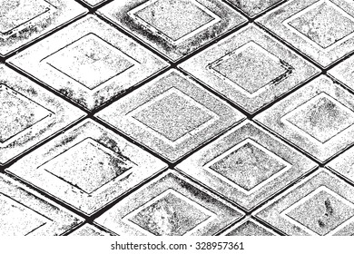 Distress overlay texture of footpath tile. EPS10 vector.