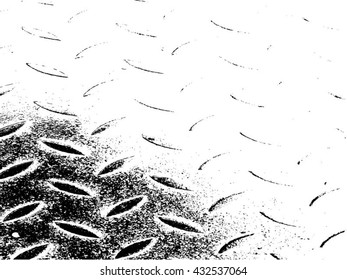 Distress overlay texture of ribbed metal plate.