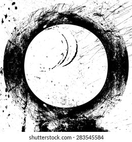 Distress Overlay Texture round frame. EPS10 vector.