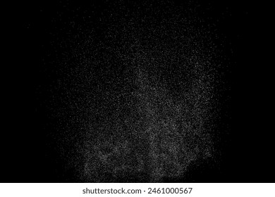Distress overlay texture. White pattern on black background. Abstract surface dust and noise. Water realistic texture. Vector illustration, EPS 10.	