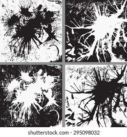 Distress Overlay Texture For Your Design. Black and white grunge background. vector illustrations set