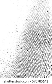 Distress overlay thread texture with herringbone pattern. Empty grunge design template. EPS10 vector.