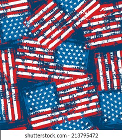 Distress Painted American Flag Seamless Pattern