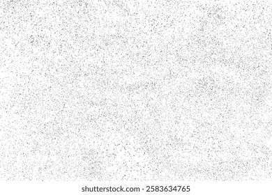Distress paper background. Grain, noise, dust effect. Sand pattern. Black grainy rough texture isolated on white. Snow overlay. Vector illustration, EPS 10.	