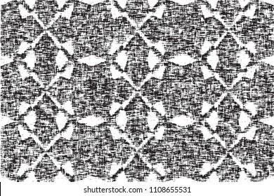 Distress pattern, damask textile pattern, black and white overlay texture, retro textured pattern, grunge  background
