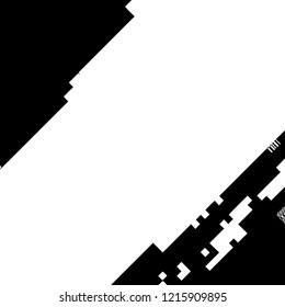 Distress pixelated digital error background. Glitch Grunge Overlay Black diagonal Texture. EPS10 vector.