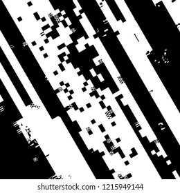 Distress pixelated digital error background. Glitch Grunge Overlay Black diagonal Texture. EPS10 vector.