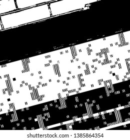 Distress pixelated digital error background. Glitch Grunge Overlay Black diagonal Texture. EPS10 vector.