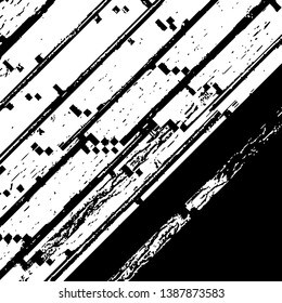 Distress pixelated digital error background. Glitch Grunge Overlay Black diagonal Texture. EPS10 vector