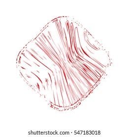 Distress shaded post stamp texture. Grunge circle badge, logo, icon or label background. Empty round red overlay shape. EPS10 vector.