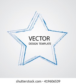 Distress Star Vector Frame.Circle Star Design. Vector.