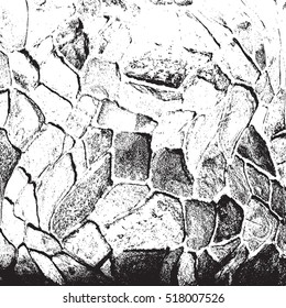 Distress Stone Wall Overlay Texture For Your Design. EPS10 vector.