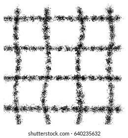 Distress stripe abstract overlay texture. Grunge line thread background. Empty urban aging template. EPS10 vector.