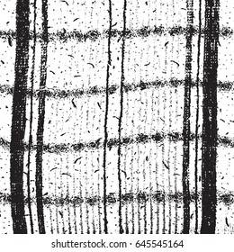 Distress stripe abstract overlay texture. Grunge line thread background. Empty urban aging template. EPS10 vector.