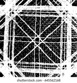 Distress stripe abstract overlay texture. Grunge line thread background. Empty urban aging template. EPS10 vector.