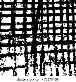 Distress Striped grid Overlay Paint Messy Dirty Texture for your design. EPS10 vector.