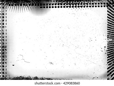 Distress Texture Border Frame Design. Vector.