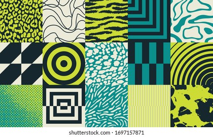 Distress texture set made from rough backgrounds, dirty materials, organic structure, hand-drawn elements. Abstract vector composition useful for prints, fashion design, textile, invitation artwork.