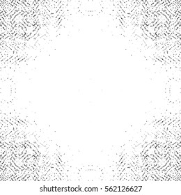 Distress thread texture. Herrinbone patter frame border background. Grunge retro cover. Empty design template. EPS1 vector.