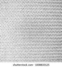 Distress thread used texture. Grunge rough dirty background. Shabby cotton black cover. Overlay aged grainy messy template. Cloth linen sack backdrop. Empty aging design element. EPS10 vector.