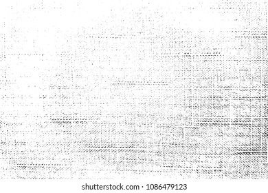 Distress thread used texture. Grunge rough dirty background. Shabby black cotton cover. Overlay aged grainy messy template. Cloth linen sack backdrop. Empty aging design element. EPS10 vector.