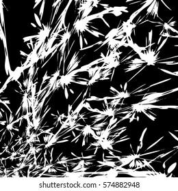 Distress thread used texture. Grunge fiber rough dirty background. Shabby black cotton cover. Overlay aged grainy messy template. Cloth linen sack backdrop. Empty aging design element. EPS10 vector.