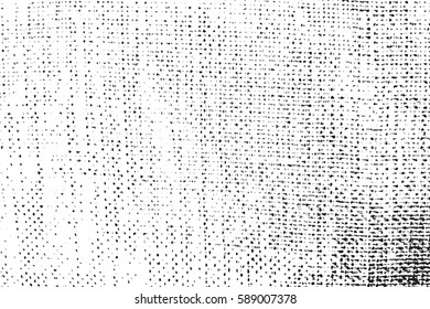 Le fil de déformation a utilisé la texture. Arrière-plan grunge rugueux et sale. Couverture en coton noir de Shabby. Superposer le modèle de désordre de granit vieilli. Arrière-plan sac de linge. Élément de conception vieillissant vide. EPS10 image vectorielle.