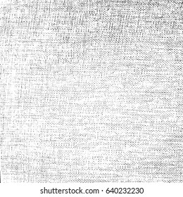 Distress thread used texture. Grunge rough dirty background. Shabby black cotton cover. Overlay aged grany messy template. Cloth linen sack backdrop. Empty aging design element. EPS10 vector.