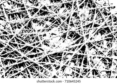 Distress thread used texture. Grunge fiber rough dirty background. Shabby black cotton cover. Overlay aged grainy messy template. Cloth linen sack backdrop. Empty aging design element. EPS10 vector.