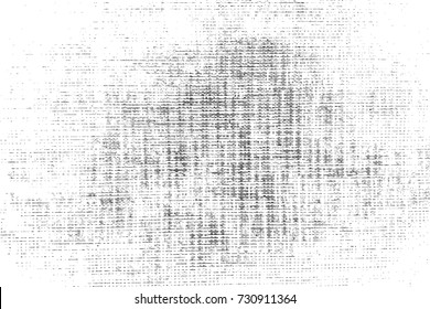 Distress thread used texture. Grunge rough dirty background. Shabby black cotton cover. Overlay aged grainy messy template. Cloth linen sack backdrop. Empty aging design element. EPS10 vector.
