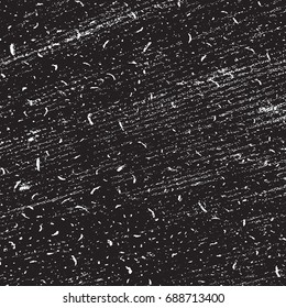 Distress urban used diagonal texture. Grunge rough dirty background. Brushed black paint cover. Overlay aged grainy messy template. Renovate wall scratch backdrop. Empty design element. EPS10 vector.