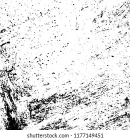 Distress urban used texture. Grunge rough dirty background. Brushed black paint cover. Overlay aged grainy messy template. Renovate wall scratched backdrop. Empty aging design element. EPS10 vector.