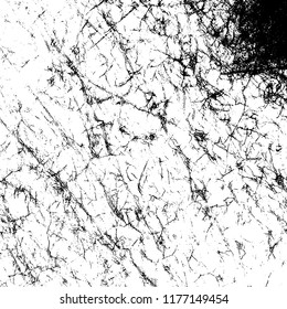 Distress urban used texture. Grunge rough dirty background. Brushed black paint cover. Overlay aged grainy messy template. Renovate wall scratched backdrop. Empty aging design element. EPS10 vector.