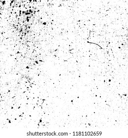 Distress urban used texture. Grunge rough dirty background. Brushed black paint cover. Overlay aged grainy messy template. Renovate wall frame grimy backdrop. Empty aging design element. EPS10 vector.
