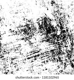 Distress urban used texture. Grunge rough dirty background. Brushed black paint cover. Overlay aged grainy messy template. Renovate wall frame grimy backdrop. Empty aging design element. EPS10 vector.