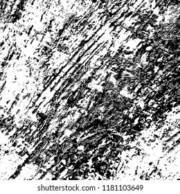 Distress urban used texture. Grunge rough dirty background. Brushed black paint cover. Overlay aged grainy messy template. Renovate wall frame grimy backdrop. Empty aging design element. EPS10 vector.