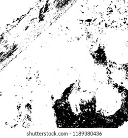 Distress urban used texture. Grunge rough dirty background. Brushed black paint cover. Overlay aged grainy messy template. Renovate wall scratched backdrop. Empty aging design element. EPS10 vector.